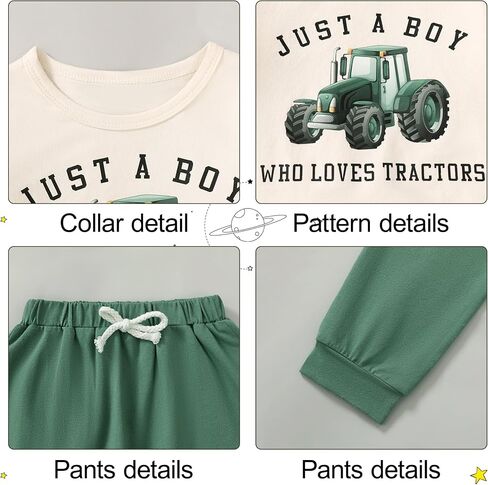 YALLET Baby Toddler Boy Clothes Fall Winter Outfit Long Sleeve Sweatshirts Pants Set 6 9 12 18 24 Months 3T 4T 5T Boy Clothes in Kuwait
