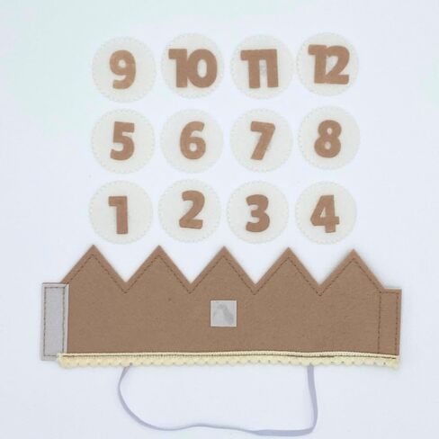 Monthly Baby Milestone Photo Prop Crown - Felt with Interchangeable Month Numbers - First Birthday Photo in Saudi Arabia