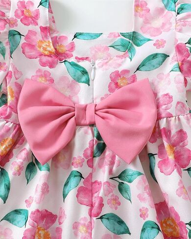 sweetabby Toddler Baby Girl Dresses Summer Clothes Boho Short Sleeve Dress Ruffle Infant Sundress Cute Girls Outfit in Saudi Arabia