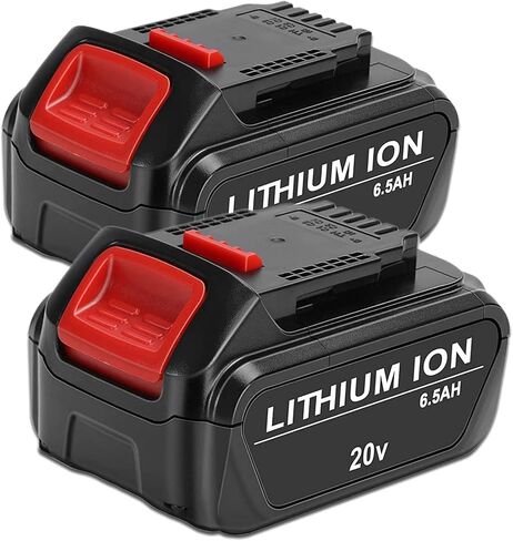2 Pack 6.5Ah Replacement Battery for Dewalt 20v Battery, Compatible for 20v Dewalt MAX Batteries DCB206 DCB200 DCB204 DCB180 Cordless Power Tools in Saudi Arabia