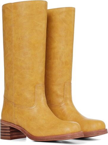 VOMIRA Women's Knee High Boots Wide Calf Boots Black Boots Square Toe Chunky Block Heel Long Boots Pull On Riding Boots Knight Boots Casual Comfortable Low Heel Womens Boots in Kuwait