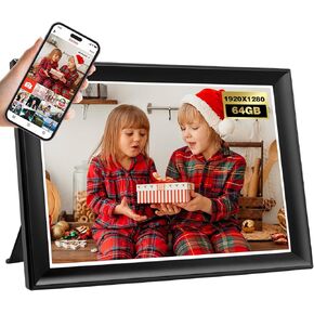 32GB WiFi Digital Picture Frame, 10.1 Inch Frameo Photo Frame,1280x800 HD IPS Touch Screen, Auto-Rotate, Share Photos/Videos Instantly via Frameo App from Anywhere, Wall Mountable. Black