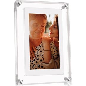 Acrylic 5 inch Digital Picture Frame with 2GB Memory and 1000mAh Internal Battery, Acrylic Video Frame for Video with Sound. Treasuring Every Memory