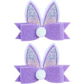 أرنب الأذن شعر القوس مقطع للبنات الفتيات عيد الفصح كرتون أرنب بريق آذان الشعر مقطع الشعر دبوس الشعر ملحق TSFJ92 (أصفر) in Kuwait