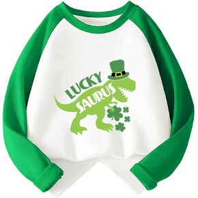 Toddler St Patricks Day Shirt Boys Girls Green Lucky Shamrock Clover Tees Kids Long Sleeve Saint Patrick's Tee Tops 2-7T