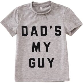 Ritatte Toddler Baby Boys Girls Father's Day Shirt Dad's My Guy Letter Print T-Shirt Kids Cute Short Sleeve Summer Tee Top