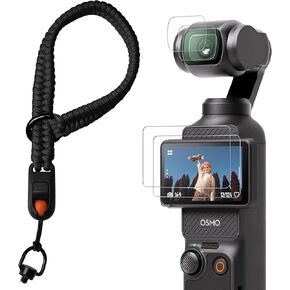 CYNOVA DJI Osmo Pocket 3 Accessories, Adjustable Nylon Hand Wrist Straps+Screen Protector