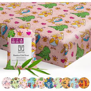 Tafts 100% Viscose Fitted Crib Sheets, Girls, Boys & Unisex, 8 Inch Deep Pocket, Standard Crib & Toddler Mattress, Cooling, Soft, 360 Elastic, Lifetime Quality (28 x 52 Mermaid)