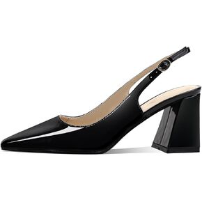 Women's Slingback Kitten Heels Closed Square Toe Sandals Wedding Party Dress Pumps Shoes for Women