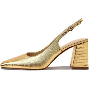Women's Slingback Kitten Heels Closed Square Toe Sandals Wedding Party Dress Pumps Shoes for Women