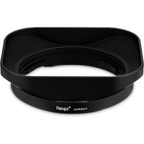 Haoge LH-P2517 Square Metal Lens Hood for Panasonic Leica DG SUMMILUX 25mm f/1.7 ASPH Lens dg 25MM F1.7 H-H025GK