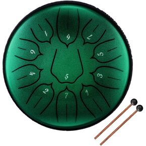 Konrisa Steel Tongue Drum 13 Inch 15 Notes C Major Percussion Instruments, Steel Drum Musical Meditation Yoga Zen Drum, Hand Pan Drums Instruments C Major with Drum Mallets and Carry Bag (Purple)