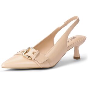 IDIFU IN2 Kitten Heels Slingback Closed Pointed Toe Low Short Heels Dress Shoes for Women Wedding Prom Office Bridal Formal Bridesmaid Bride Comfortable Dressy Cute Small Trendy Pumps Shoes