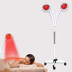 Infrared Light Lamps-275W, Near Red Infrared Heat Lamp Two-in-one Adjustable Model with Folding Bracket Cross Mobile Base, for Relieve Joint Pain/Muscle Aches for Body Standing Infrared Light