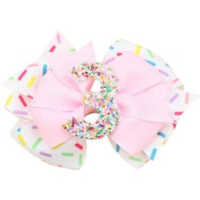 طفل عيد ميلاد الشعر شعر القوس مشبك الفراولة القوس للفتيات الصغيرات أول عيد ميلاد حفلة الشعر الحلو TSFJ80 (Red 1st Bow) in Kuwait