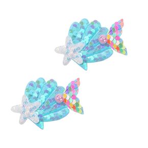 Enchanting Mermaid-Shaped Sequin Hair Clips for Kids - 6 Color Options! (purple)