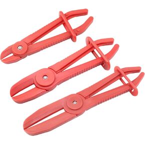 3Pcs Line Clamps Flexible Hose Clamps Pliers Kit, Blue Hose Pinch Off Pliers Set Line Clamps for Brake Hoses, Fuel Hoses, Coolant Hoses, 6", 7" & 10" Hoses Clamps