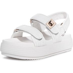 FITORY Women Platform Sandals Comfortable Open Toe Beach Shoes with Adjustable Buckle Straps for Summer Size 6-11