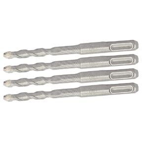 NACX 10mm x 150mm SDS-Plus Rotary Hammer Bit, Masonry Drill Bit Cemented Carbide Spiral Rotary Tool for Brick, Stone, Block, Concrete, 3PCS (Round Shank)
