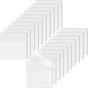 Transparent Sticky Notes Set, 6 Sizes Clear Sticky Notes Pads with 10 Colors, Waterproof Self-Stick Translucent Sticky Notes, See Through Sticky Notes for Bible Tabs, Book Tabs, Office, 500 Sheets