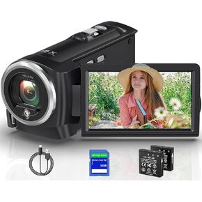 GOGERLY 8K 64MP Camcorder Video Camera YouTube Vlogging Camera 18X Digital Zoom Webcam IR Night Vision WiFi 3.0"Touch Screen Camcorders with Mic 32G SD Card 2 Batteries, Gray