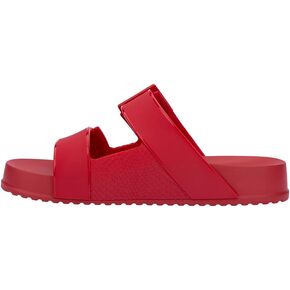 Melissa Cozy Connection Slide - Women's Fashion Sandals with Snakeskin Textural Pattern, Adjustable Buckle - Lightweight EVA Lug Sole - Stylish and Comfortable Slides