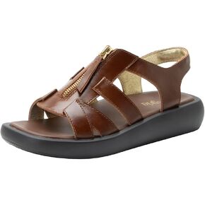 Alegria Women Palmer Open Toe Leather Fisherman Gladiator Sandal