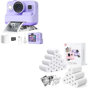 Instant Print Camera*1&16 Rolls Refill Paper*1
