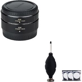 JJC X Mount Auto Focus Macro Extension Tube Set & Dust Free Air Blower Blaster for Fuji Fujifilm X-T50 X-T30 II X-T20 X-T10 X-T5 X-T4 X-T3 X-T2 X-S20 X-S10 X-H1 X-H2 X-H2S X-PRO3 X-E4 X-E3 & More