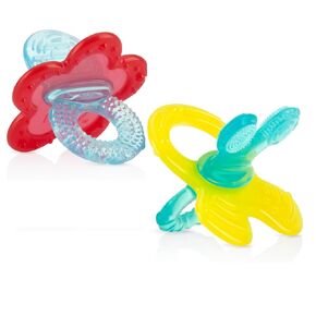 Nuby Chewbies Silicone Teether (Pink/Green, Yellow/Aqua, 2 Count)
