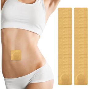 40Pcs Castor Oil Pack Wrap for Belly Button, Disposable Self Adhesive Cotton Wrap Belly Button, 2.75"x2.75" Brown Anti Oil Leak No Wash Patches for Women Men (Oil Not Included)