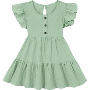 Miipat Toddler Girl Dress Fruck Summer Summer Cotton Bress in Kuwait