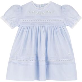 Feltman Brothers Baby Girls Blue Bullions Dress with Lace Trim 18 Months