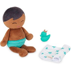 LullaBaby – 14-inch Washable Bath Baby Doll Boy – Soft Plush Body for Real Water Play – Blond Hair & Tub Accessories – Toddler Bath Toys – Kids Ages 2 Years Old & Up – Plush Baby Bath Doll - Boy