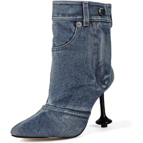 Saint Leia Women's Round Heel Ankle Boots Round Toe Pull-Up Tabs Sexy Dress Boot