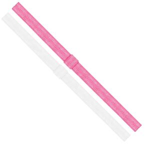 Wee Ones Baby Girls' Two Add-A-Bow Baby Elastic Head Bands - White and Hot Pink (6-24 Months)