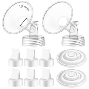 Maymom Pump Parts Compatible with Spectra S1 Spectra S2 Spectra Incl Wide Mouth Flange (19 mm) Duckbill Valve Silicone Membrane Replacement Parts Not Original Spectra Shield Parts