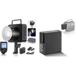 NEEWER Q4 400Ws Studio Flash Outdoor Strobe 2.4G TTL & QPRO-N Trigger Compatible with Nikon, 1/8000 HSS0.01-1.2s Recycle/21.6V 2800mAh Battery for Wedding Photography, Battery Pack Included