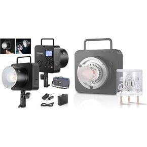 NEEWER Q4 400Ws 2.4G TTL Studio Flash [New Look] 1/8000 HSS 2800mAh Battery Powered Outdoor Strobe Photography Monolight with Carrying Bag, 0.01-1.2s Recycling, Flash Tube Included
