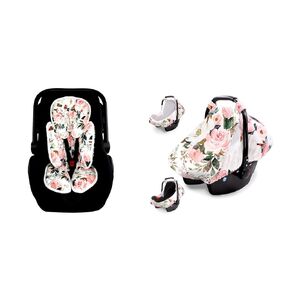 Infant Car Seat Insert and Baby Car Seat Cover for Boys and Girls, Pink Flower