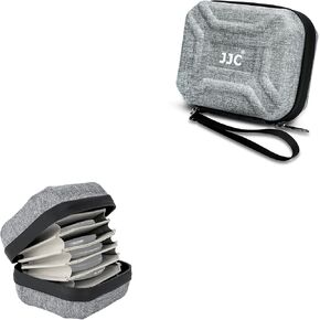 JJC 10 Slots Hard Shell Filter Pouch for Up to 95mm & 67mm ND UV CPL Filter, Dustproof & Water-Resistant Camera Lens Filter Case Wallet