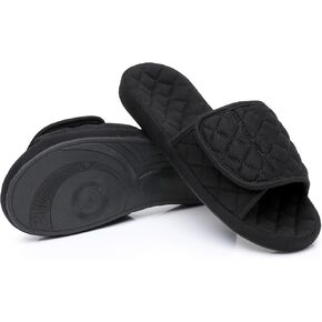 Git-up Womens Orthotic Slippers with Arch Support for Plantar Fasciitis Pain Relief,Open Toe Adjustable Memory Foam Slide House Slippers