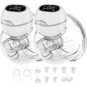Wearable Breast Pump Hands Free - S12 Pro Wireless Portable Elecctric Breast Pump for Breastfeeding, Double-Sealed Flange with Smart Display, Low Noise, 3 Modes, 9 Levels, 2 Pack (Gray)