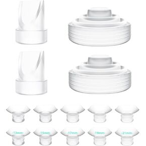 Wearable Breast Pump Replacement Set, 2PCS Duckbill Valves, 2PCS Diaphragms & 10PCS Flange Inserts, Compatible with Momcozy M5 (Not Original)