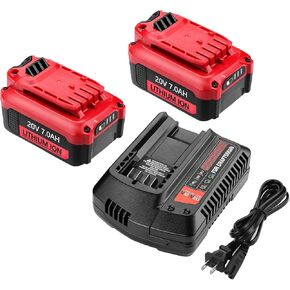 Upgraded 7000mAh V20 Battery and Charger Set Compatible for Craftsman 20V Battery Replacement CMCB204 CMCB205 CMCB202 CMCB202-2 CMCB201 CMCB206 CMCB209 CMCD700C with CMCB104 Charger