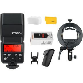 GODOX TT350F 2.4G HSS 1/8000s TTL GN36 Camera Flash Speedlite for Fuji Digital Camera with Godox S2 Flash Bracket+LETWING Cloth