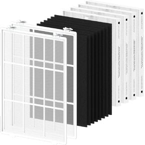 SAKEGDY C545 True HEPA Replacement Filter S fit for C545, B151, P150, 9300, Part 1712-0096-00 and 2522-0058-00, 2 Washable Fine Mesh Pre-Filter, 4 True HEPA and 8 Carbon Filter