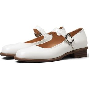 Mary Jane Flats with Adjustable Ankle Strap Womens Slip on Mary Janes Dressy Comfortable Square Toe Ballet Flats Shoes for Women Dance Shoes