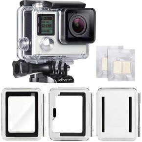 SOONSUN Waterproof Case with 3-Pack Replacement Backdoor for GoPro Hero 3 3+ 4 Camera