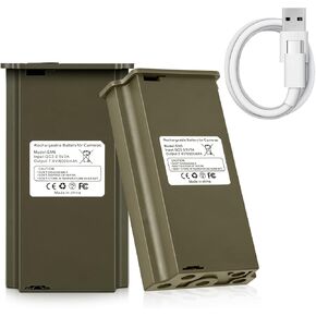2pack Rechargeable Reveal Battery Compatible with Reveal Camera X Pro, X Gen 2.0 ，SK, XB, X (RV-AMZ-LBC)，Trail & Game Camera Lipo Lithium Battery Pack（6000mAh）